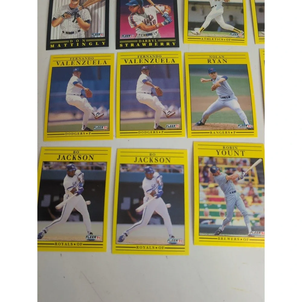 Mixed Lot Of 52 Gradable Baseball Cards 1991 Fleer Superstars Bo Jackson & More!